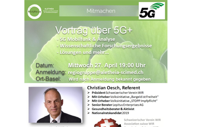 Vortrag von Christian Oesch über 5G+für Gesundheits, Medizin und Wissenschaftliche Fachleute