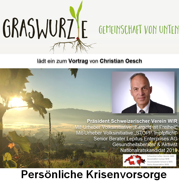 Graswurzle lädt ein zum Vortrag von Christian Oesch