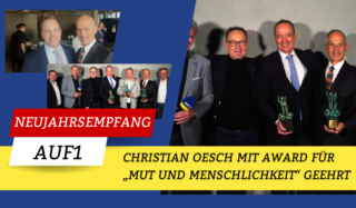 Christian Oesch am Neujahrsempfang von AUF1 für "Mut und Menschlichkeit" geehrt
