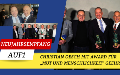 Christian Oesch am Neujahrsempfang von AUF1 für “Mut und Menschlichkeit” geehrt