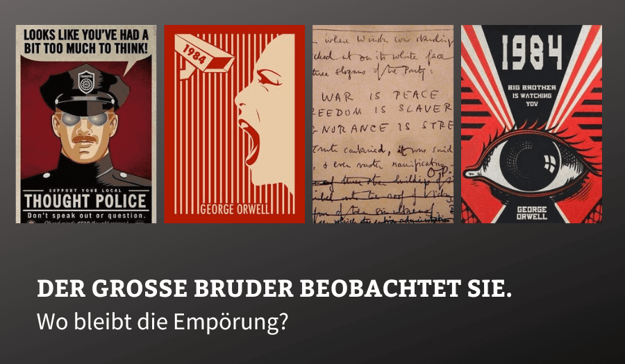 Der grosse Bruder beobachtet Sie. Lesen Sie unbedingt George Orwell.
