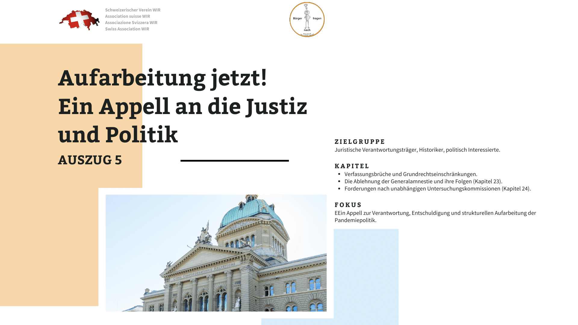 Aufarbeitung Justiz – Schweizerischer Verein WIR