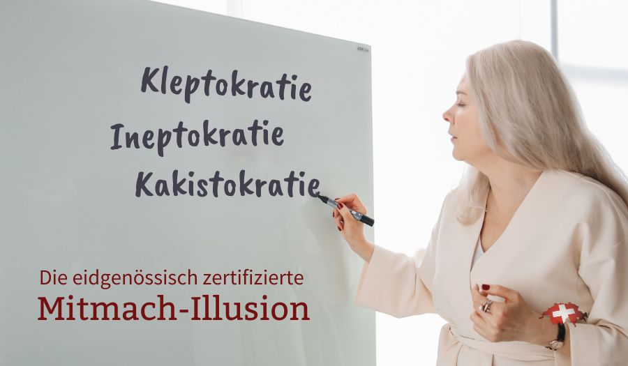 Kleptokratie, Ineptokratie und Kakistokratie – Grüezi in der eidgenössisch zertifizierten Mitmach-Illusion